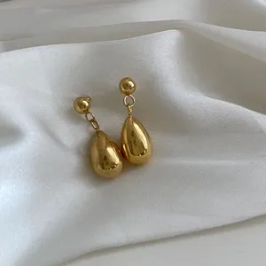 2024 Fashion Stainless Steel Teardrop Drop Earrings Dainty 18k Gold Plated Stud Earrings For Women Party Jewelry