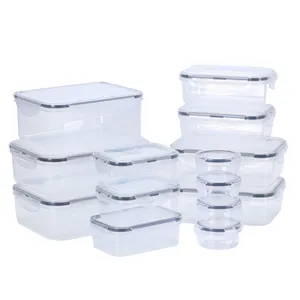 Frigorifero contenitore per verdure in plastica trasparente Organizer per frigorifero scatola per alimenti da cucina trasparente a prova di perdite da 16 pezzi