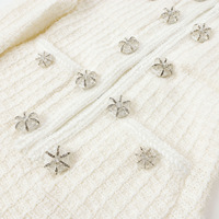 Nouvelle Collection Automne 2026 – Robe Courte en Maille à Manches Longues, Col Rond, Volants, Coupe Trapèze, Élégante pour Femme