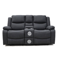 GEEKSOFA Ensemble de canapés inclinables gris foncé de luxe avec haut-parleur Bluetooth