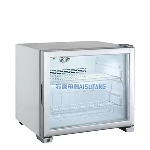 Mini congelador com display de vidro 49l, mini congelar para portas de vidro com caixa de luz