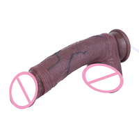 9,5 Zoll realistische bewegliche Spritz dildos für Männer Frauen Vaginal Anal Spiel Kaffee Silikon Penis Ejakulation spielzeug mit Saugnapf