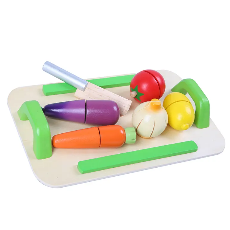 Montessori Toys Kids Role Play Toys Wooden Fruit and Vegetable Toy Set for Toddler