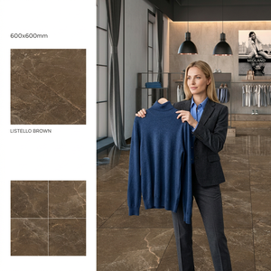 Carreaux de porcelaine polis brillants de 60x60 cm de la marque Vistaar, produits en Inde, 24x24 pouces, beige ivoire Bianco glacé - Product Image 3