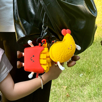 Dompet Koin Udang Goreng Silikon Kawaii, Dompet Mini Resleting Lucu, Kantong Uang Kecil, Tas Organizer, Hadiah Menyenangkan untuk Remaja Putri
