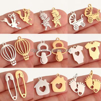 Breloques personnalisées pour bébés : vêtements, biberons, pieds, poussettes, sucettes – Pendentifs pour la fabrication de bracelets, colliers, boucles d'oreilles et accessoires de bijoux DIY