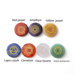 Crystal <span class=keywords><strong>Chakra</strong></span> Stone set Feng Shui Yoga Meditation Energy Reiki Healing Balance Stone Natural Home Decoration Gemstone Carving - Product Image 2