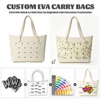 Sac fourre-tout léger en EVA couleur unie, résistant à l'eau, nettoyable, portable, sac de plage personnalisable, sacs à main à large ouverture, polyvalent