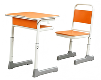 Ensemble chaise et bureau d'étudiant moderne à hauteur réglable, structure métallique robuste, écologique, pour salle de classe, chambre et bureau