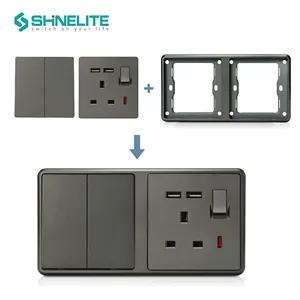 SHINELITE 2024 nuevo diseño de alta calidad 15 años de garantía Toma de interruptor modular 10A 16A Interruptor de luz de pared Interruptor eléctrico
