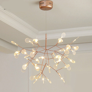 Lampadario Nordic Firefly 2026 in Acciaio Inox Oro Rosa, Stile Moderno e Semplice, <span class=keywords><strong>Design</strong></span> Creativo per <span class=keywords><strong>Soggiorno</strong></span> e Camera da Letto - Product Image 1