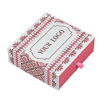 Boîtes cadeaux personnalisées de Noël, couleur rose, laminage mat coloré, doublure en éponge, boîtes rigides à glissière, emballage de luxe avec tiroir coulissant