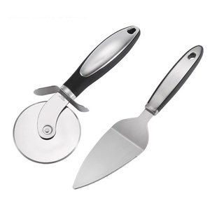Juego de Dos Piezas de Cuchillo y Pala para <span class=keywords><strong>Pizza</strong></span> de Acero Inoxidable con Cortador de <span class=keywords><strong>Pizza</strong></span> de Una Sola Rueda y Espátula, Herramienta de Cocina para Hornear - Product Image 5