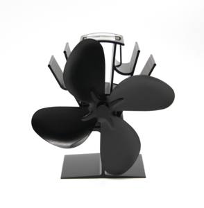 Ventilatore per stufa a legna camino nero 4 pale ventilatore per stufa a caldo Log bruciatore a legna ventilatore silenzioso ecologico - Product Image 1