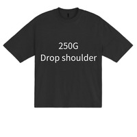 T-shirt graphique streetwear tricoté 250 GSM, 100% coton uni, unisexe, manches courtes, haute qualité, vente en gros