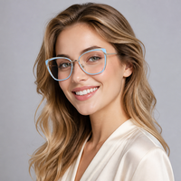Nouvelles Lunettes Anti-lumière Bleue Tendance et Élégantes pour Femmes, Monture Complète Œil de Chat, Bestseller Européen et Américain, Flatterantes