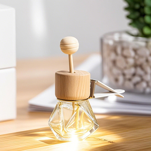 Custom Clear <b>Empty</b> Perfume Glass <b>Bottle</b> 6ml 8ml10ml 12ml Irregular Shape Car Glass Perfume <b>Bottle</b> with Wooden Lid for Home Decor - Product Image 3