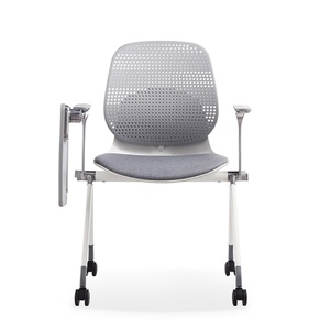 High End Ergonomic Training Classroom Furniture Plastic <b>Tables</b> and <b>Chairs</b> Conference <b>Foldable</b> Training <b>Chair</b> With Writing Pad - Product Image 1