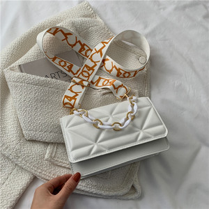 2024 New WOMEN'S <b>Bags</b> Korean Version of the Lingge Chain Shoulder <b>Bag</b> Solid Color Messenger Small Square <b>Bag</b> Party Gift - Product Image 4