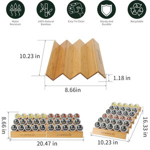 ที่วางแคปซูลกาแฟ 3 ชั้น ชั้นวางเก็บของไม้ไผ่ สำหรับจัดระเบียบ K-Cup ใช้บนเคาน์เตอร์ครัว - Product Image 4