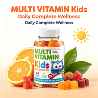 Complément alimentaire multivitaminé pour enfants, végétarien, sans gluten, complément quotidien complet A, C, D, E, B6, B12, Iode, Zinc, soutien immunitaire, 60 gommes