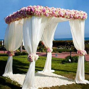 Arco de Cortina de Malla Metálica Cuadrada Moderna de Hierro Plateado Clásico para Fiestas al Aire Libre, Soporte Decorativo para Eventos, Arco de Boda - Product Image 4