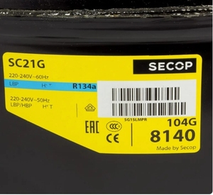 Compresseur de réfrigération Secop SC21G 5/8HP R134a 220-240V 50/60Hz pour congélateur commercial, réfrigérateur et <span class=keywords><strong>machine</strong></span> à glace - Product Image 2