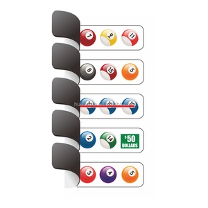 Boletos de tracción con cinco ventanas, temática de billar, para juegos de azar, precio al por mayor - Product Image 2