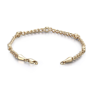 Bracelet en or jaune véritable 10K 14K 18K avec diamants de laboratoire taille ronde, sur mesure pour femme, pour un usage quotidien ou comme bijou d'anniversaire. - Product Image 2