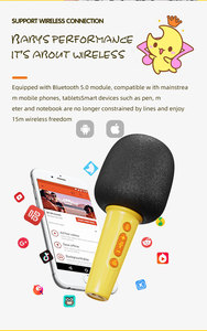 Microphone Karaoké Enfant 2026 avec Support et Lumières Clignotantes – Cadeau d'Anniversaire pour Enfants, Instrument de Musique Jouet - Product Image 4