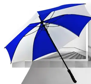 Grande taille 132cm parapluie bleu et blanc imprimé Personnalisé parapluie de pluie