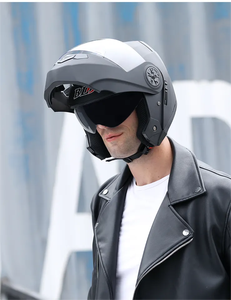 Xe máy kép Visor lật lên mô-đun đầy đủ mặt Mũ bảo hiểm Dot xe máy Retro Mũ bảo hiểm - Product Image 2