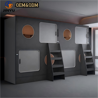 Neues Design Schallisolierter Kapselhotel-Bett mit TV und Belüftung – Kapselhotel-Schlafkapseln, Modulare Hostel-Kapsel, Schwarzes Schlaf-Kapselbett