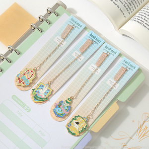 Exquisite Small Animal Academy Metal Bookmark Students Reading Book Page Clip Leather Paper Material Promotional Gift