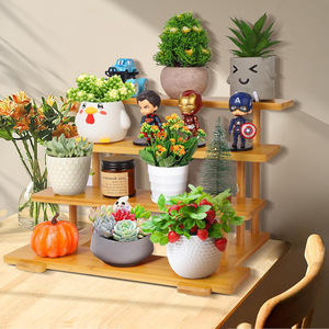 Bamboo Desktop <b>Shelf</b> 4 Layers Multi Tier Storage Rack For <b>Desk</b> Organizing - Product Image 3