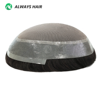 Prothèse capillaire pour hommes, base mono PU, cheveux humains indiens, densité 130%, faite à la main, nœuds durables, style libre, 9 tailles, 5x7-9x11, système capillaire