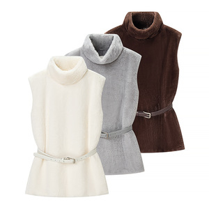 Vente en gros Europe Amérique – Nouvelle collection Printemps 2026 – <span class=keywords><strong>Gilet</strong></span> élégant <span class=keywords><strong>mi</strong></span>-<span class=keywords><strong>long</strong></span> en polyester à col roulé et effet duveteux pour <span class=keywords><strong>femme</strong></span> G7-A1892 - Product Image 5