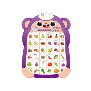 Affiche sonore interactive en indonésien pour l'apprentissage précoce, tableau vocal éducatif pour le développement linguistique et cognitif - Product Image 1