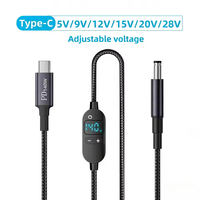 Câble d'alimentation USB-C vers DC 140W, adaptateur de tension réglable Type-C vers 5V 9V 12V 15V 20V 28V, cordon connecteur pour ordinateur portable et routeur