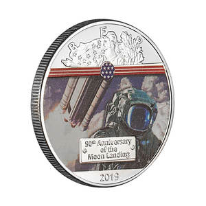 月面着陸50周年2019記念コインコレクタブルギフトアポロ11シルバーメッキコイン - Product Image 5