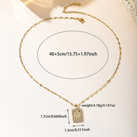 Collar con Medalla Rectangular de Estilo Religioso, Chapado en Oro, con Halo Redondo de Circonitas Cúbicas Incrustadas, Joyería al por Mayor