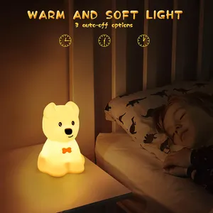 חדר שינה תינוק חדר שינה שינה הוביל חיה חמודים סיליקון כלב מנורת לילה ילדים אור