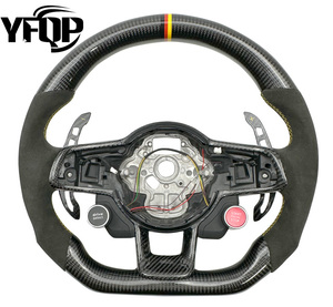 Volante LED de Fibra de Carbono Personalizado a <span class=keywords><strong>Precio</strong></span> de Fábrica para Volkswagen Golf GTI Mk7 G-Ti G-Ts R G-Li <span class=keywords><strong>Gt</strong></span>-D Serie 3 con Cuero Rojo - Product Image 5