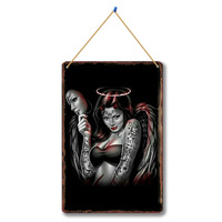 Art mural en bois rétro personnalisé Panneau d'Halloween Plaque en métal de style unique avec impression UV