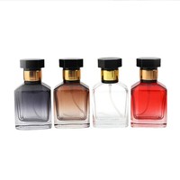 Botella de Perfume de Vidrio de Color Degradado de Alta Gama de 30 ml, Botella de Spray Cosmética Vacía Portátil, Cartón para Recargas, Impresión por Estampado