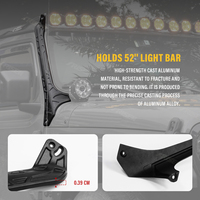Aluminiumlegierung Beleuchtungshalterungen für Jeep Wrangler JL JT 2018+ 52 Zoll Modulare LED-Leiste Dach-Überrollkäfig-Halterung Zubehör Premium