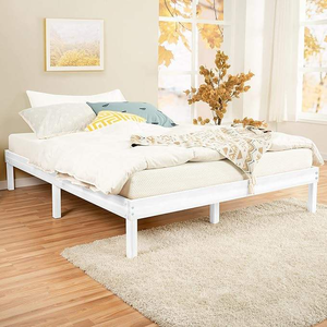 Base <span class=keywords><strong>de</strong></span> Cama Doble Moderna <span class=keywords><strong>de</strong></span> <span class=keywords><strong>Madera</strong></span> <span class=keywords><strong>de</strong></span> Pino Maciza, Resistente, Color Blanco - Product Image 4