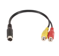 DAJIANG Maßgefertigtes Mini-DIN 6-Pin auf 2RCA Stecker-Buchse Kupferleiter Videokabel-Adapter mit PVC-Ummantelung für Projektor