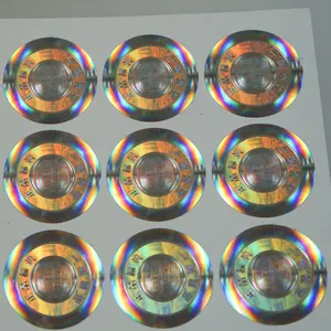 Özel 3D yörünge guilloche desenler sabotaj geçirmez güvenlik gökkuşağı Sticker lazer Hologram çıkartmaları holografik etiketler Sticker