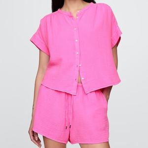 Nueva Colección OEM: Conjuntos de Lino para Mujer, Oferta Especial, Traje de Gasa de Algodón de 2 Piezas, Estilo Holgado, para Primavera/Verano, Casual y Cómodo - Product Image 4